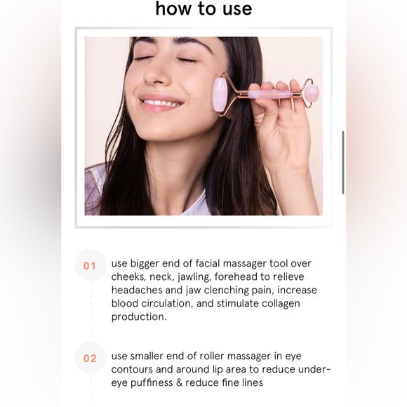 Rose Quartz Facial Roller by Grace & Stella in Pink and Rose Gold - Picture 9 of 13